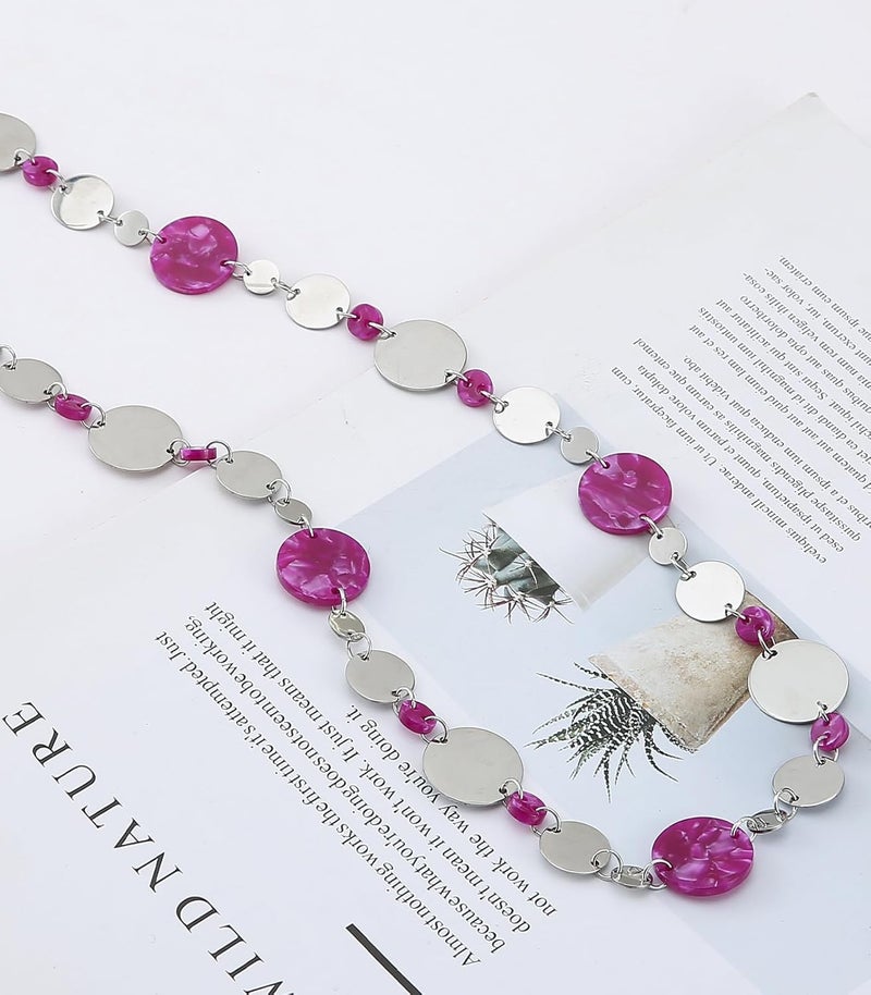 BULINLIN Layered Silver Long Necklace for Women Turquoise Stone Beaded Strand Sweater Chain Necklaces Fashion Costume Jewelry Gifts for Mom - Image 4